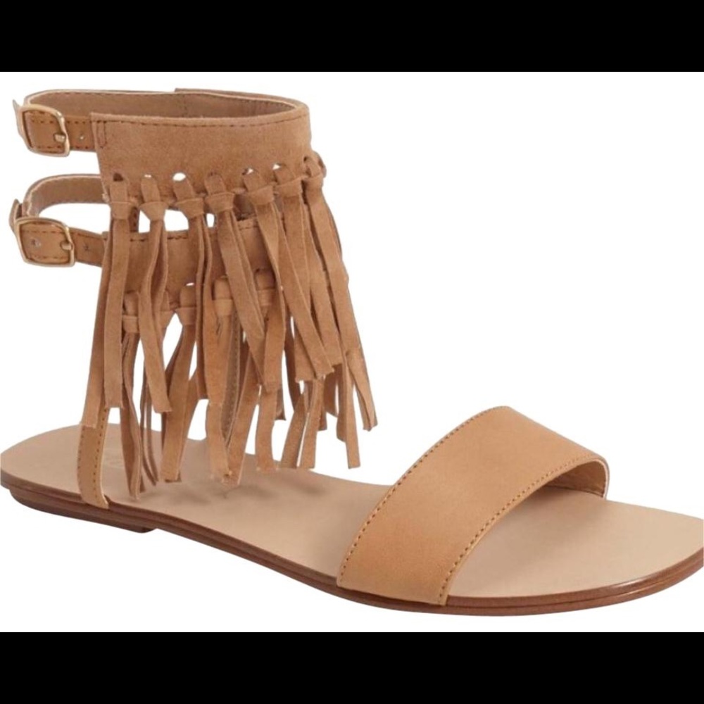 Splendid Taryn Vintage Nude Fringe Sandal 10